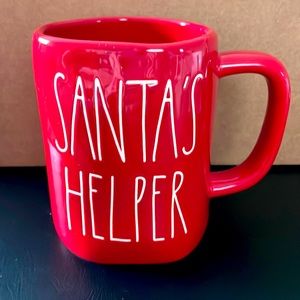 Rae Dunn Santa’s Helper Mug Red Holiday Christmas New